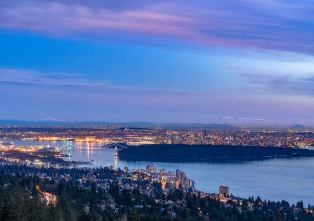 istock panoramic aerial view of vancouver skyline at dusk 1145384761