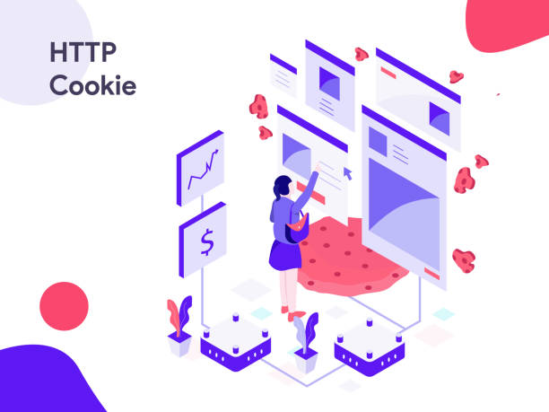 HTTP Cookie Isometric Illustration. Modern flat design style for website and mobile website.Vector illustration vector art illustration