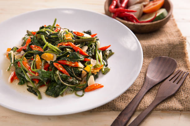 istock Stir fried water spinach or cah kangkung 1145387168