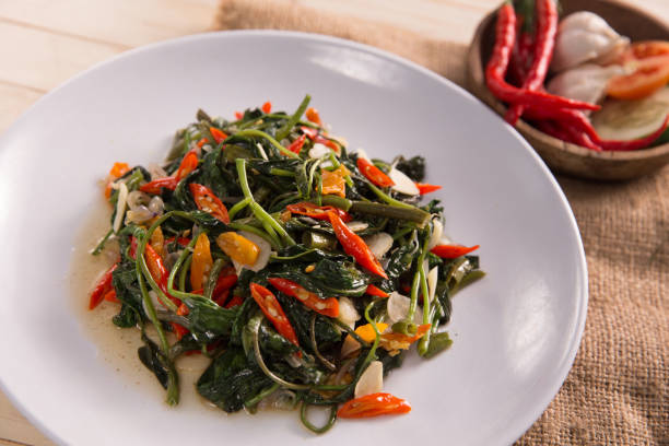 istock Stir fried water spinach or cah kangkung 1145387179