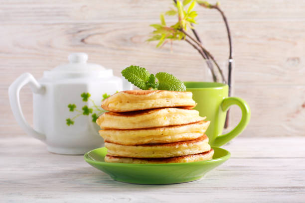 istock Pile of pancakes served 1145387789