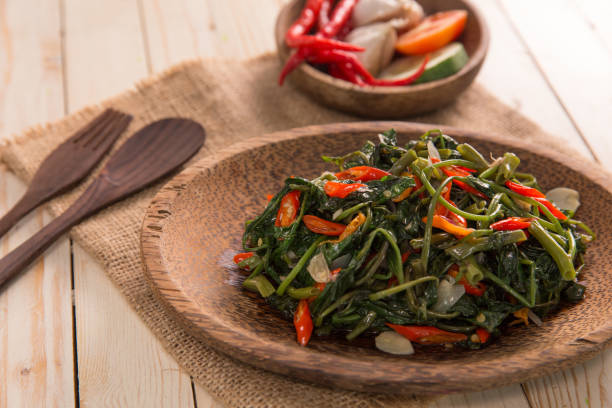 istock Stir fried water spinach or cah kangkung 1145387993