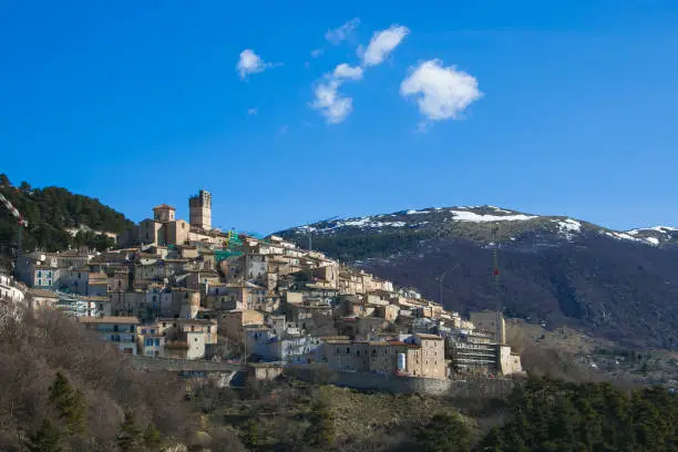 Photo of Santo Stefano di Sessanio medieval village in the Abruzzo mountain, Italy