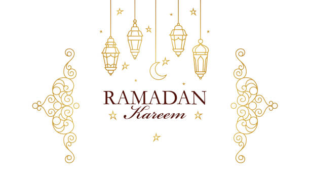 illustrazioni stock, clip art, cartoni animati e icone di tendenza di biglietto vettoriale per il saluto di ramadan kareem. - islamismo illustrazioni