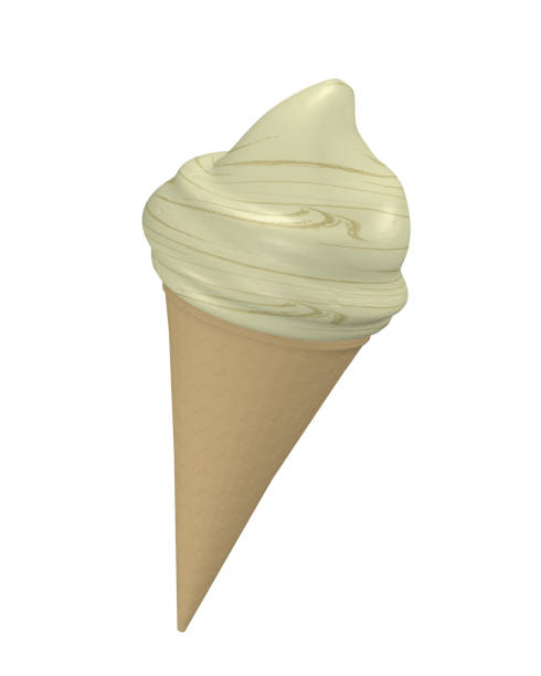 istock Vanilla ice cream in an ice cream cone. 1145389693