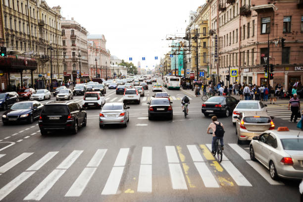 istock Traffic on Nevsky Prospekt, St Petersburg, Russia. 1145390708