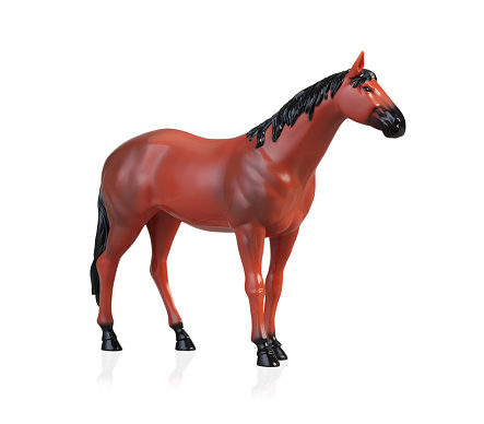 Model of the horse isolated white background