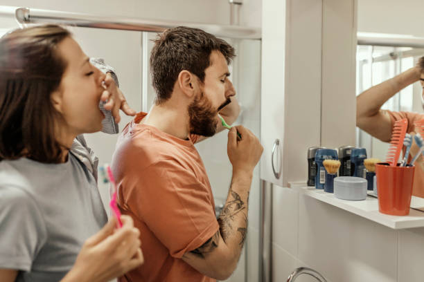 istock The couple that brushes together, stays together 1145394772