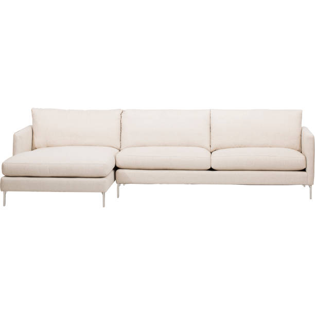 istock John Lewis & Partners Bailey RHF Chaise End Sofa Bed, A luxury sofa inspired by Italian design, Amalfi has leather upholstery with white background 1145397650