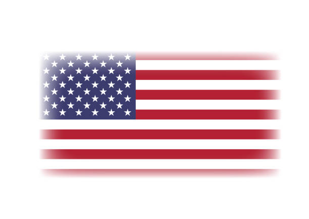 USA flag isolated in a white background composition