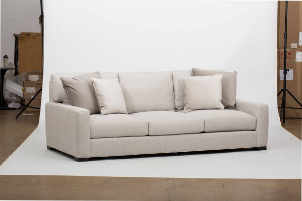 istock light pink sofa/sofa bed, Christine Light Gray Loveseat, white and pink pillow with white background 1145400373