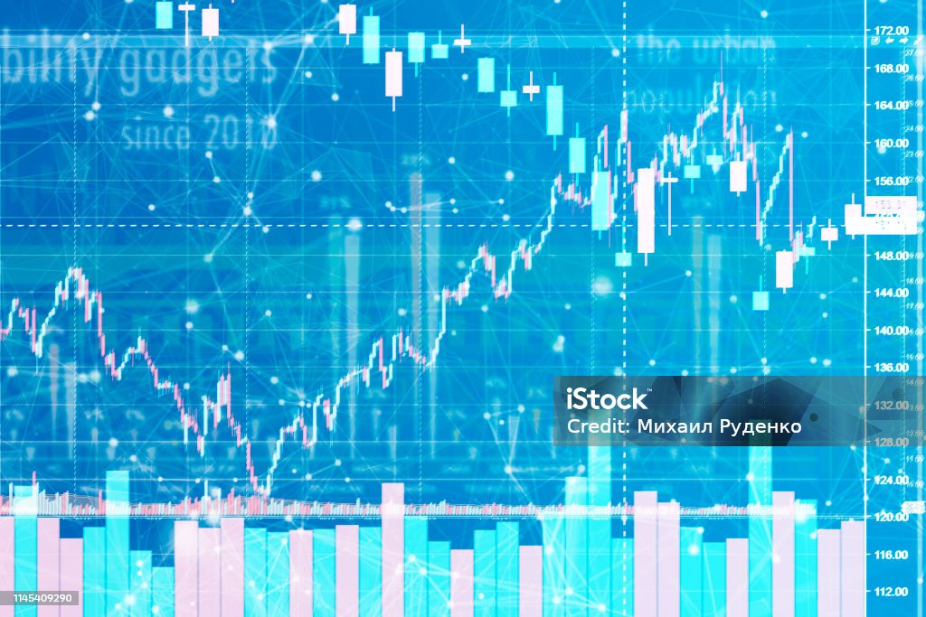 stock broker real time chart graphic, finance b stock broker real time chart graphic, finance Data Stock Photo