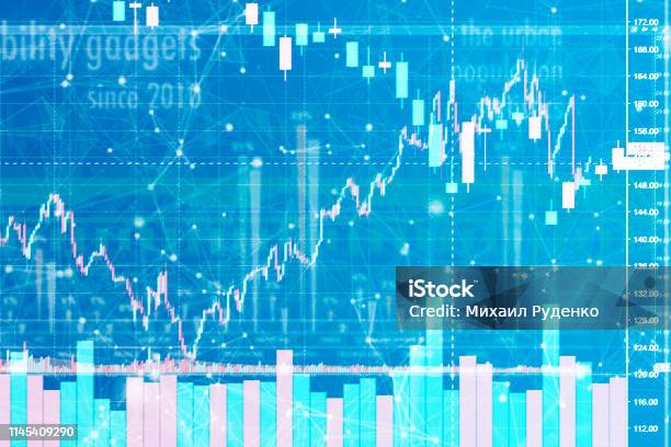 Stock Broker Real Time Chart Graphic Finance B Stock Photo - Download Image Now - Data, Accountancy, Advice