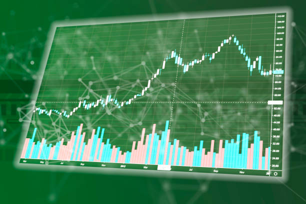 istock stock broker real time chart graphic, finance b 1145409299