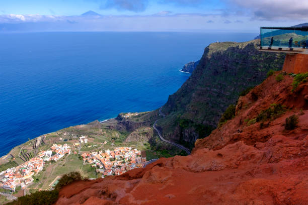 La Gomera, Canary Islands (E)-Mirador de Abrantes Mirador de Abrante is one of the most suggestive panoramic points of La Gomera, from where you can see the Mount Teide, on the island of Tenerife. agulo stock pictures, royalty-free photos & images