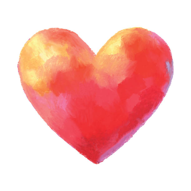 gemälde von rotem herzen - blob heart shape romance love stock-grafiken, -clipart, -cartoons und -symbole