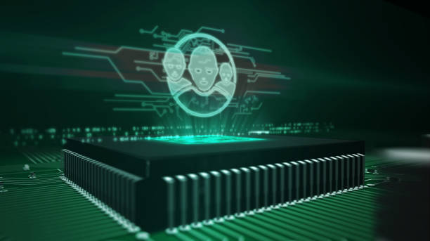 istock CPU on board with profile heads hologram 1145416827