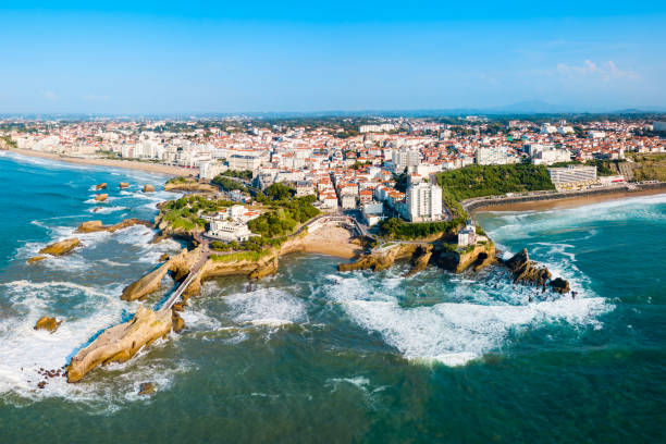 Biarritz aerial panoramic view, France