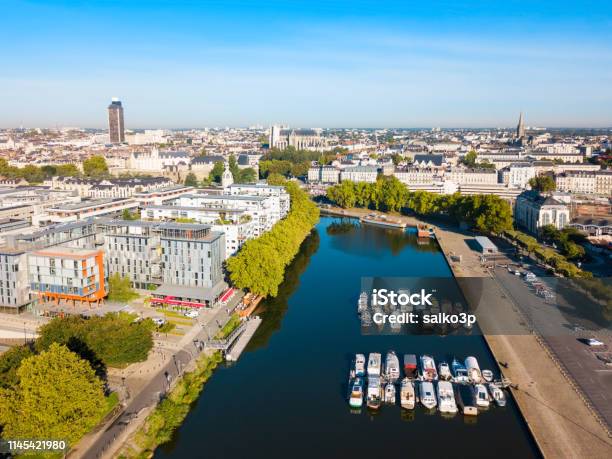 Boats On Erdre River Nantes Stock Photo - Download Image Now - Nantes, France, City