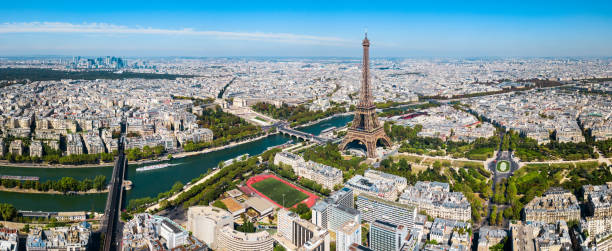 istock Paris aerial panoramic view, France 1145422125