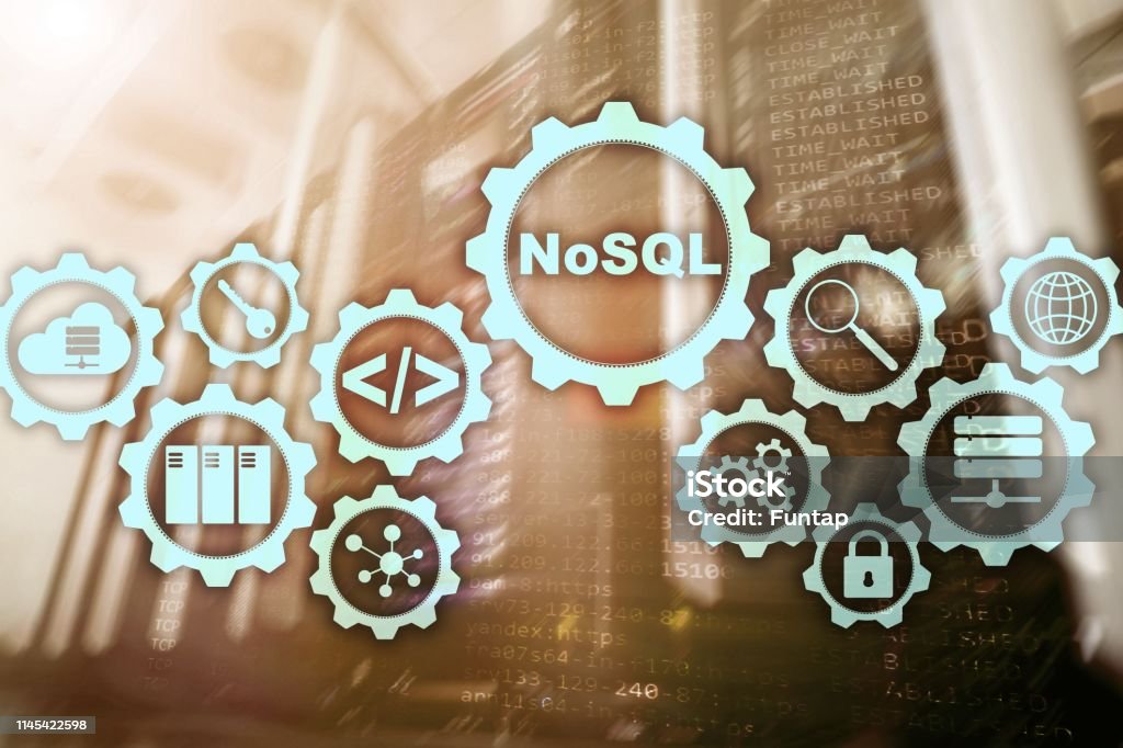 Nosql 4k Nosql Structured Query Language Database Technology Concept Server Room ...