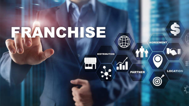 Franchise consept on virtual screen. Marketing Branding Retail and Business Work Mission Concept. Franchise consept on virtual screen. Marketing Branding Retail and Business Work Mission Concept franchising photos stock pictures, royalty-free photos & images
