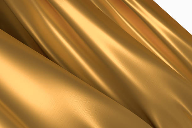 istock 3d rendering, golden flowing cloth background 1145428924