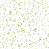istock Fruits and Vegetables. Seamless Pattern 1145430255