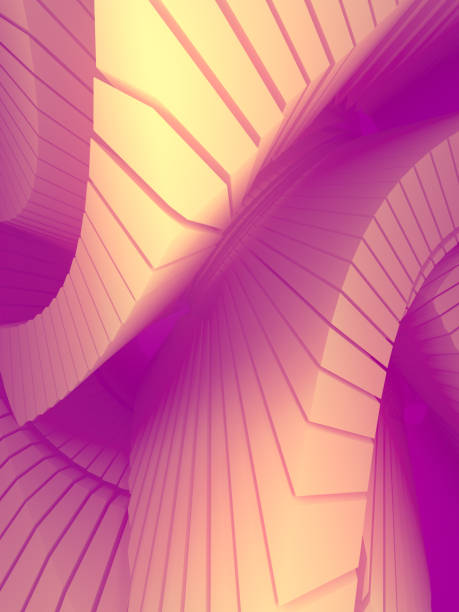 istock Pattern of futuristic geometric shapes surrounded by pink mist. Computer generated geometric illustration. 3d rendering 1145431186