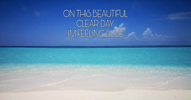 istock Blue sky quote - on this beautiful clear day, i'm feeling blue 1145432351