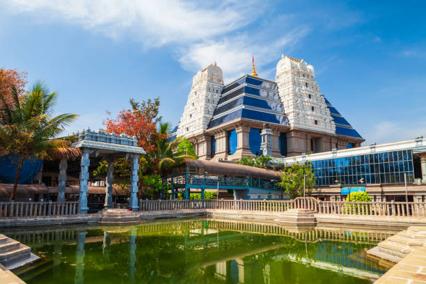 Sri Radha Krishna Iskcon Temple Sri Radha Krishna Temple is located at Bangalore in India, one of the largest ISKCON temples in the world radha krishna stock pictures, royalty-free photos & images