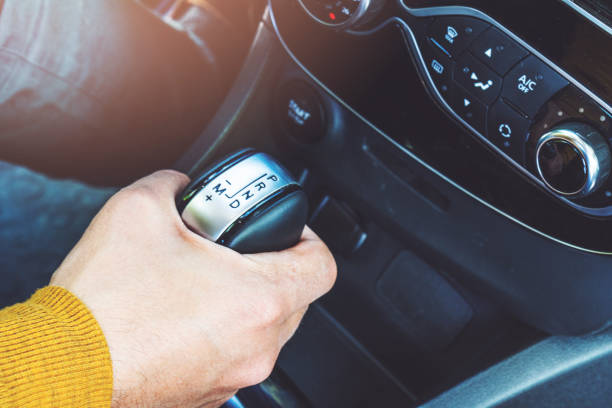 istock Detail of Hand in gear shift 1145444748