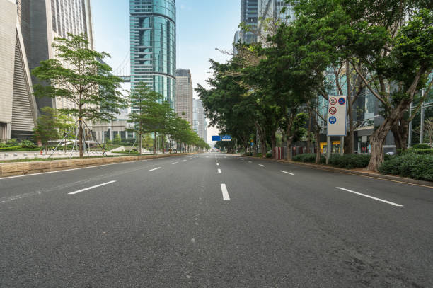 istock empty highway with cityscape and skyline of shenzhen,China. 1145452990