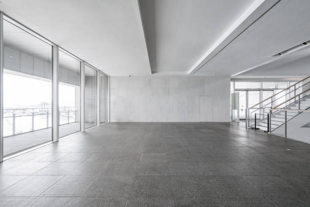 エントランスホールと空のフロアタイル、インテリアスペース - tiled floor tile floor marble ストックフォトと画像