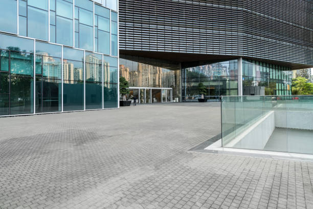 istock Empty floor and modern office building shenzhen,china 1145453402