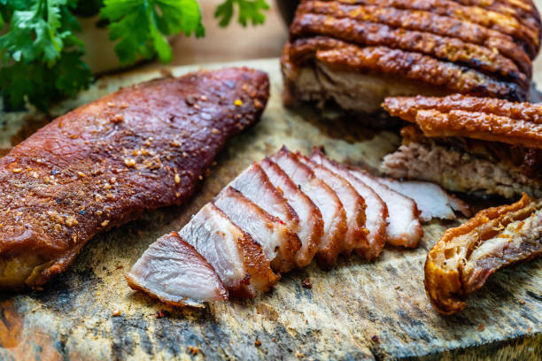 istock roast pork on wooden cutting board 1145456889