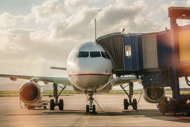 istock Airplane in an airport 1145457020