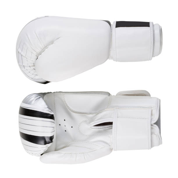 istock pair of white leather gloves for boxing, on a white background 1145457321