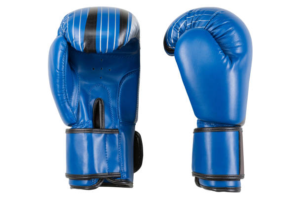 istock pair of blue leather gloves for boxing, concept, on a white background 1145457373