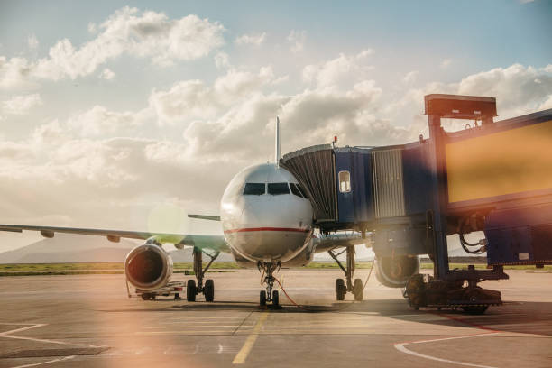 istock Airplane in an airport 1145457590