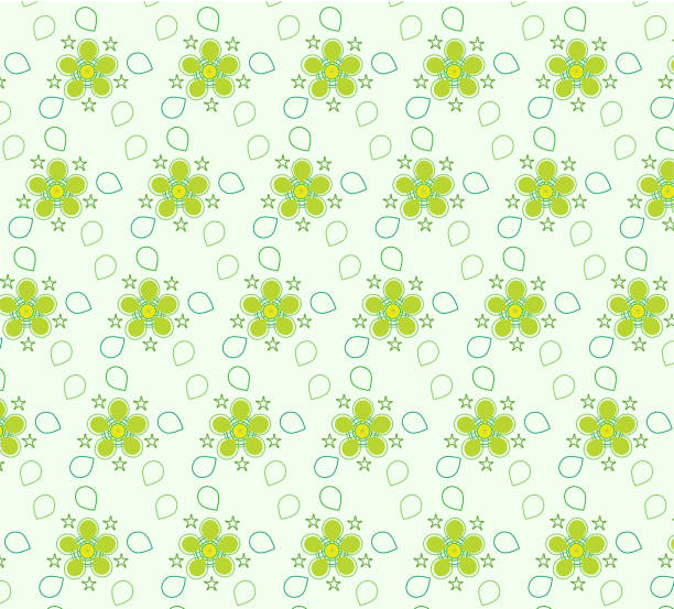 nahtlose grüne muster-set - seamless effortless retro revival backgrounds stock-grafiken, -clipart, -cartoons und -symbole