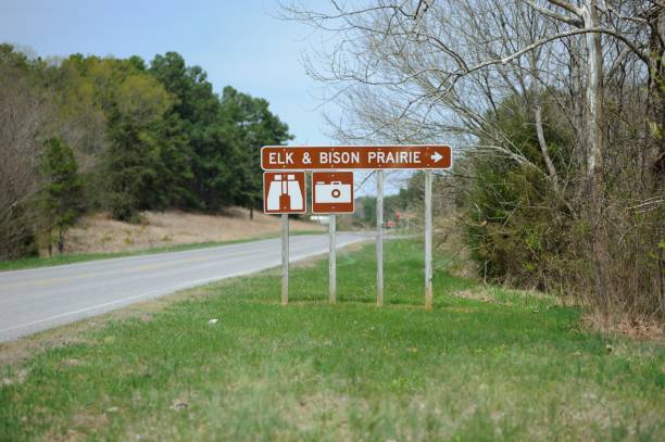 istock Elk and Bison Prairie Road sign 1145458682