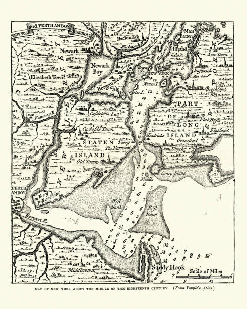istock Map of New York in the mid 18th Century 1145459350