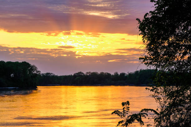 istock Beautiful sunset on Missouri River 1145460870
