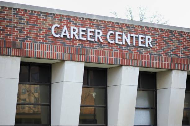 istock Career Center sign on modern building 1145462340