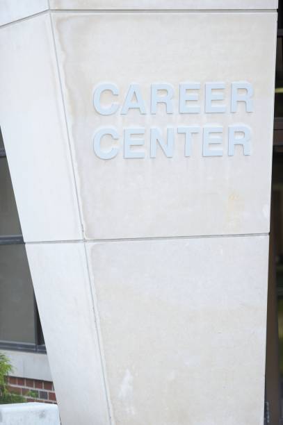istock Career Center sign on square column 1145462367