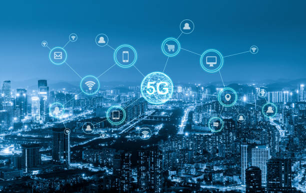 istock Wireless communication network concept.Panorama of Modern City 1145466307