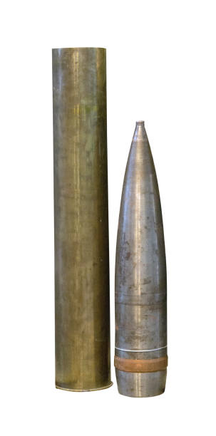 istock artillery shell isolated on white background. artillery shell from the second world war 1145468095