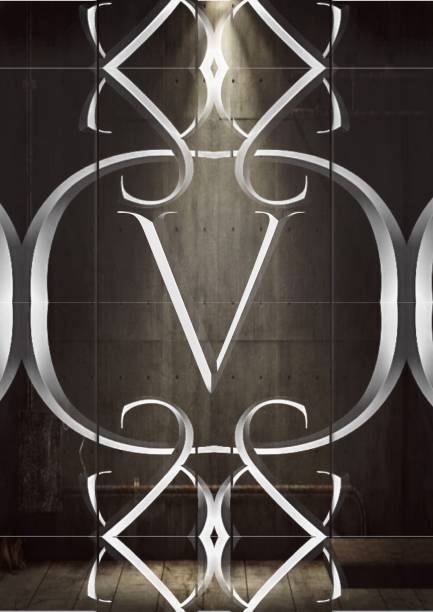 istock Letter  v metal with fire 1145469693