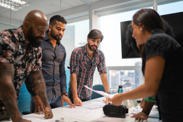 istock Business team discussing plans during business meeting 1145471402